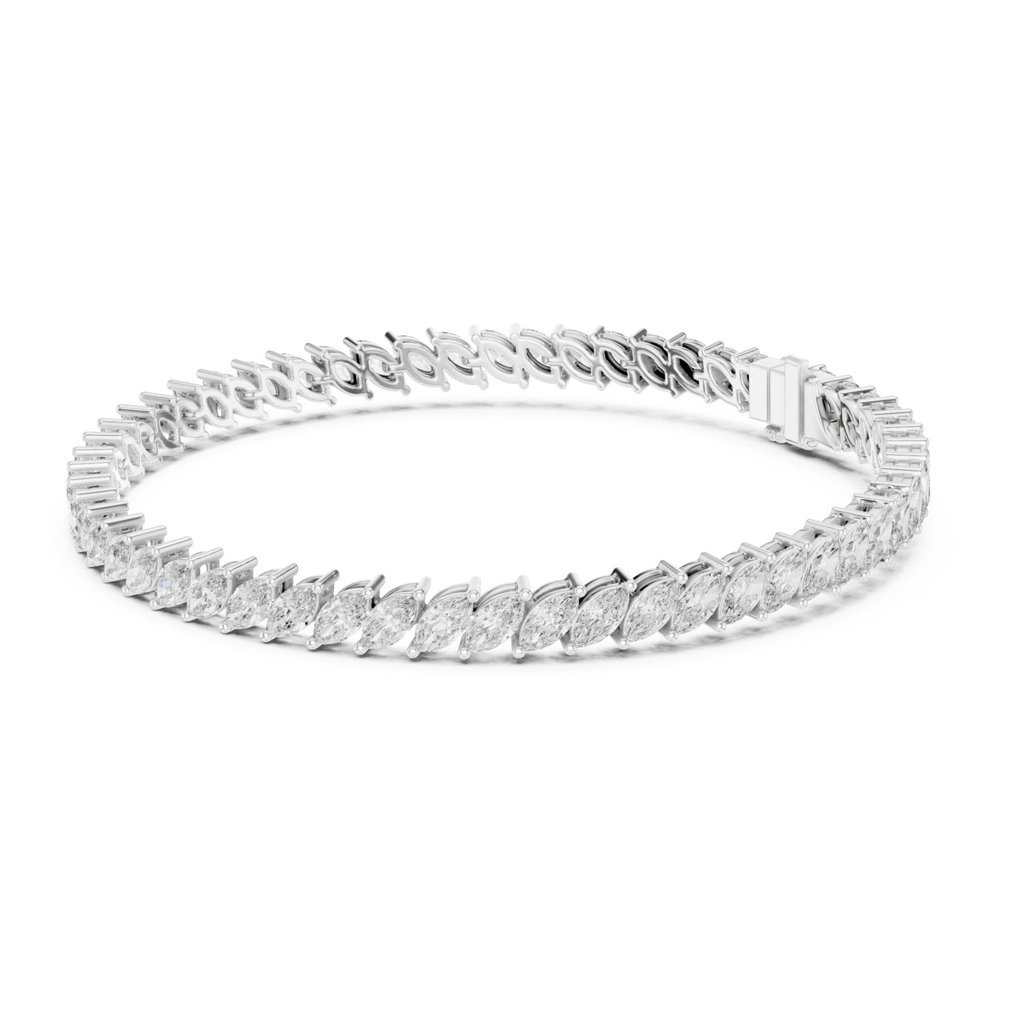 Aurora 9 Carat Marquise Lab Grown Diamond Tennis Bracelet