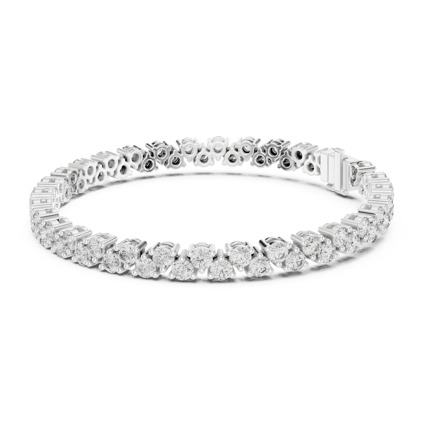 Aurora 6 Carat Round Lab Grown Diamond Collet Tennis Bracelet