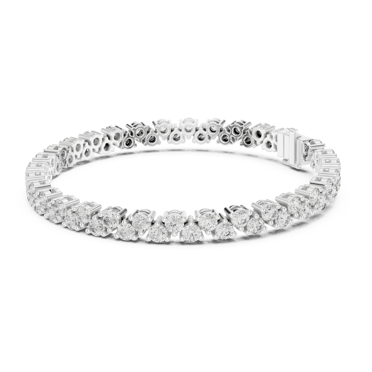 Aurora 6 Carat Round Lab Grown Diamond Collet Tennis Bracelet