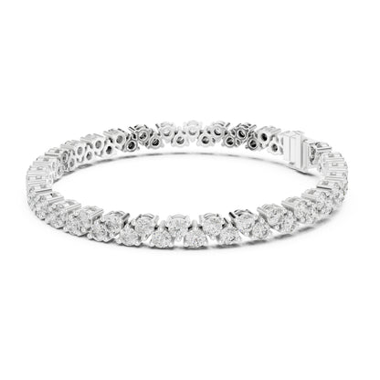 Aurora 6 Carat Round Lab Grown Diamond Collet Tennis Bracelet
