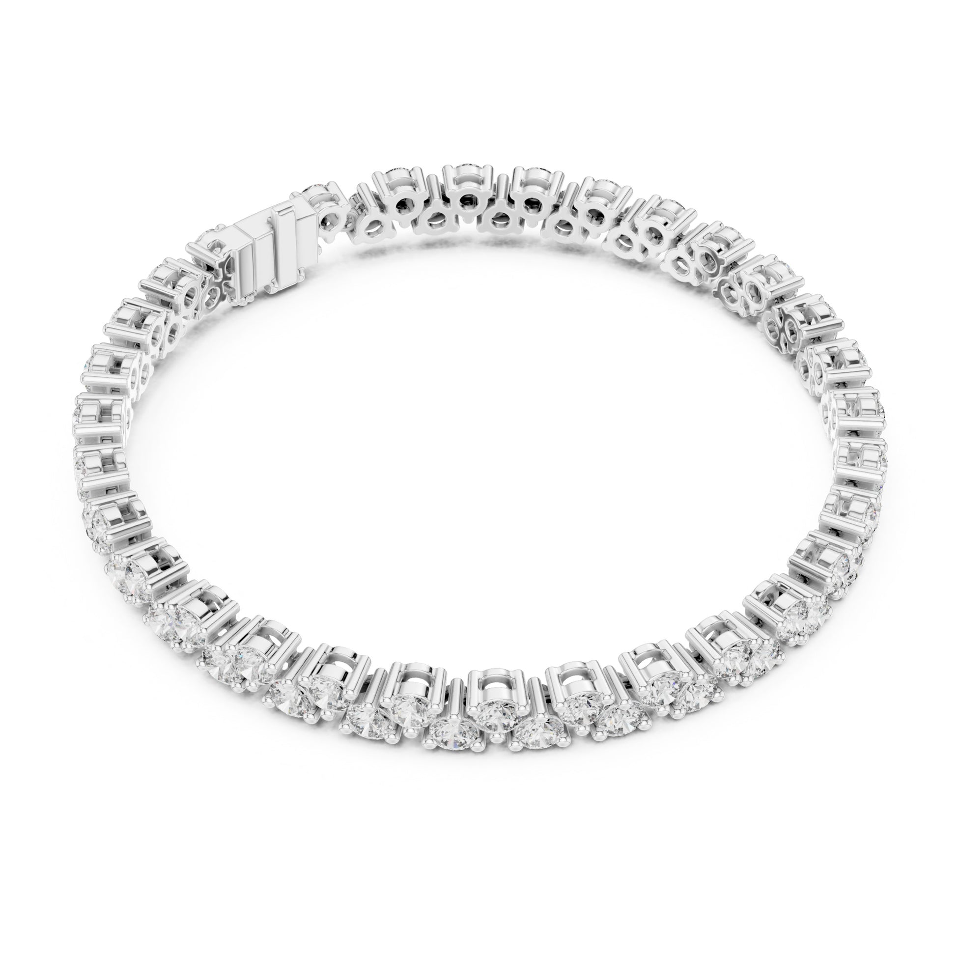Aurora 6 Carat Round Lab Grown Diamond Collet Tennis Bracelet