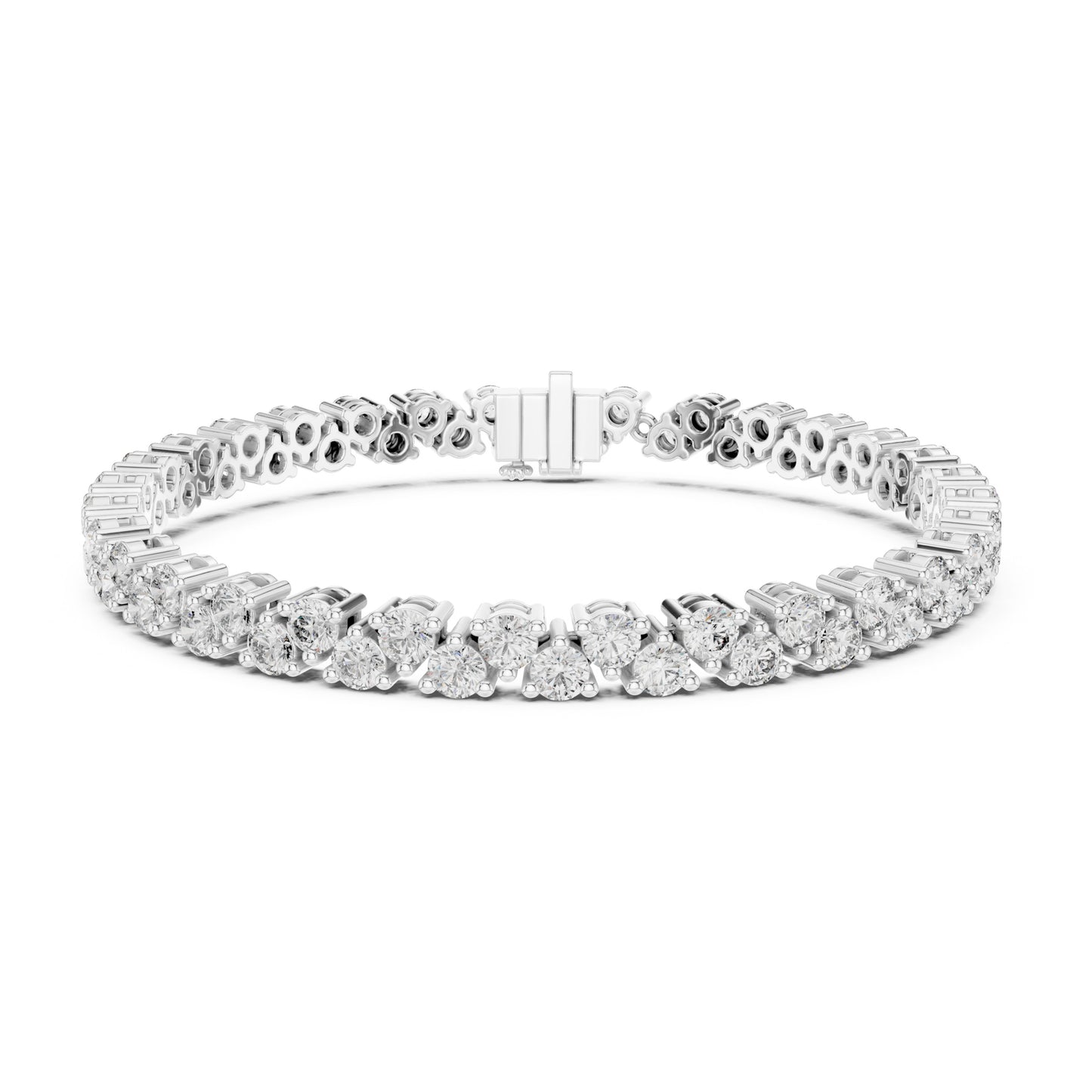 Aurora 6 Carat Round Lab Grown Diamond Collet Tennis Bracelet