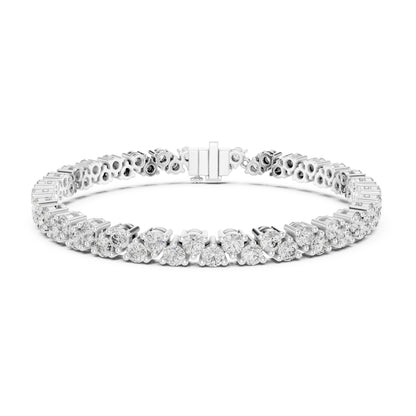 Aurora 6 Carat Round Lab Grown Diamond Collet Tennis Bracelet