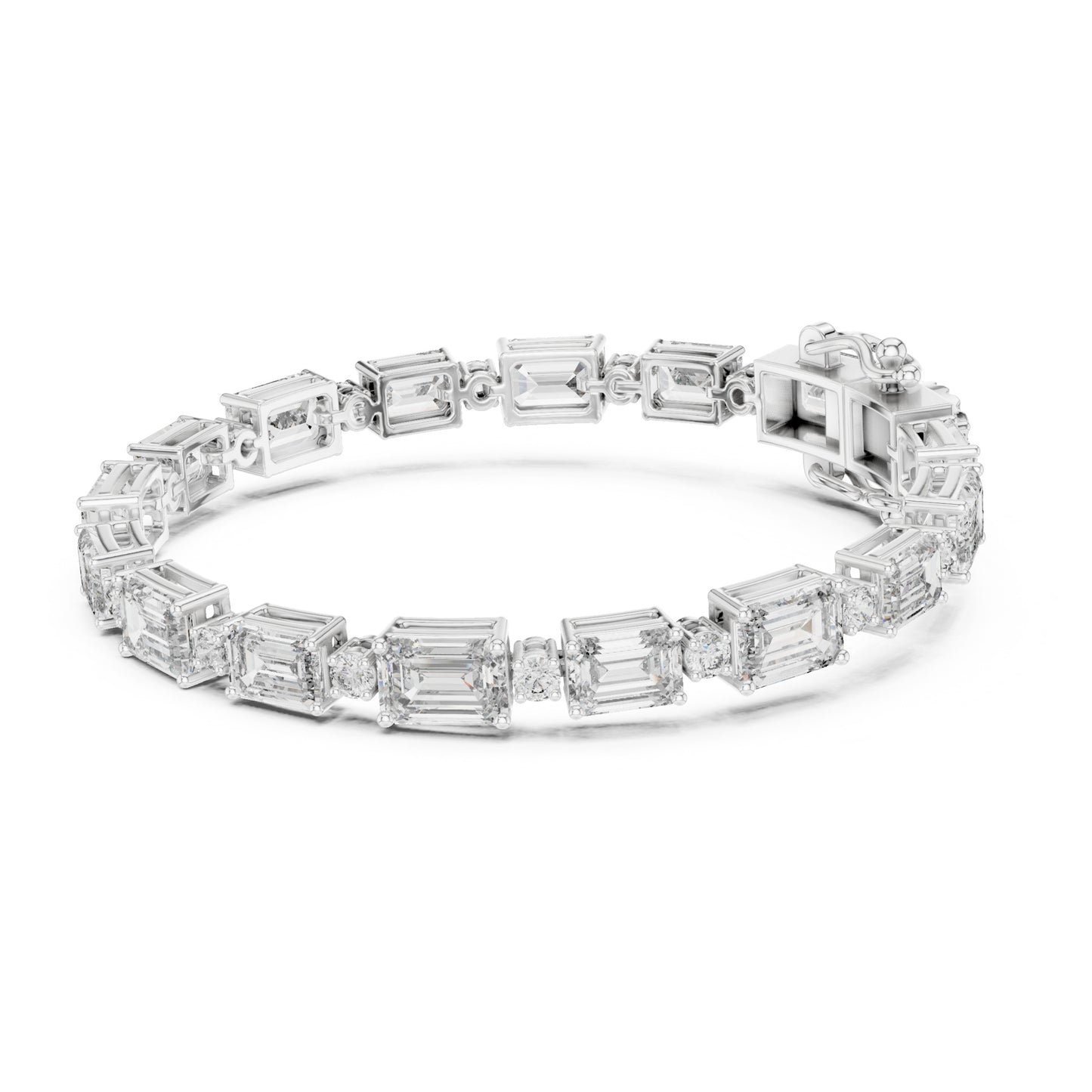 Vera 12 Carat Emerald Lab Grown Diamond Collet Tennis Bracelet