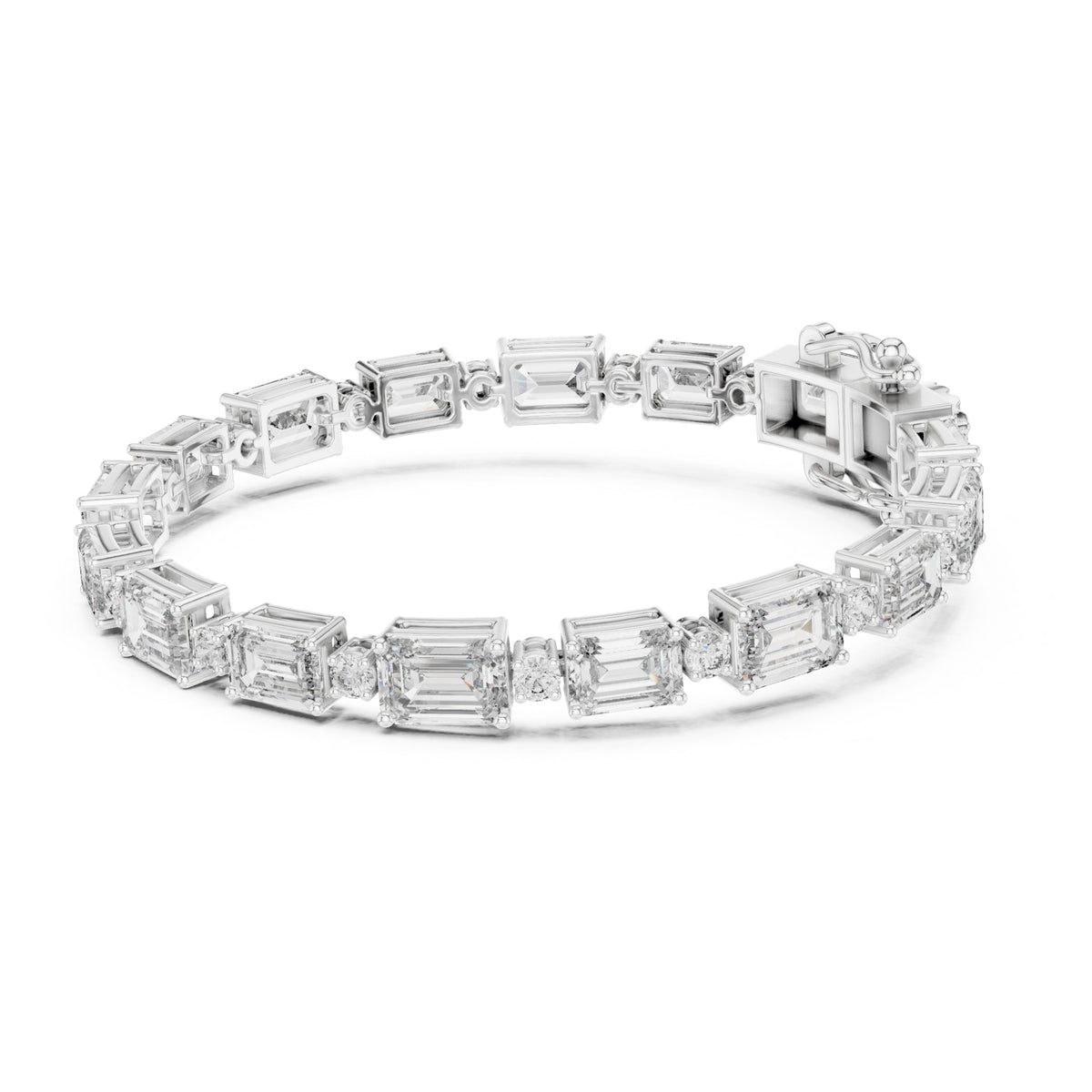 Vera 12 Carat Emerald Lab Grown Diamond Collet Tennis Bracelet