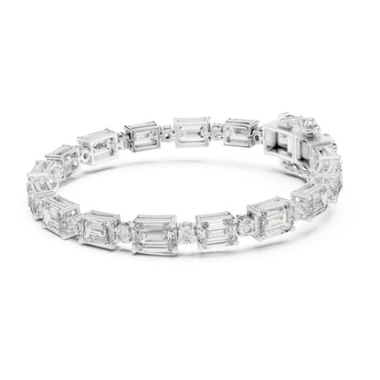 Vera 12 Carat Emerald Lab Grown Diamond Collet Tennis Bracelet