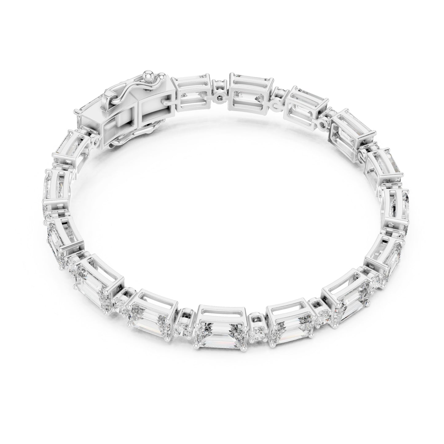 Vera 12 Carat Emerald Lab Grown Diamond Collet Tennis Bracelet