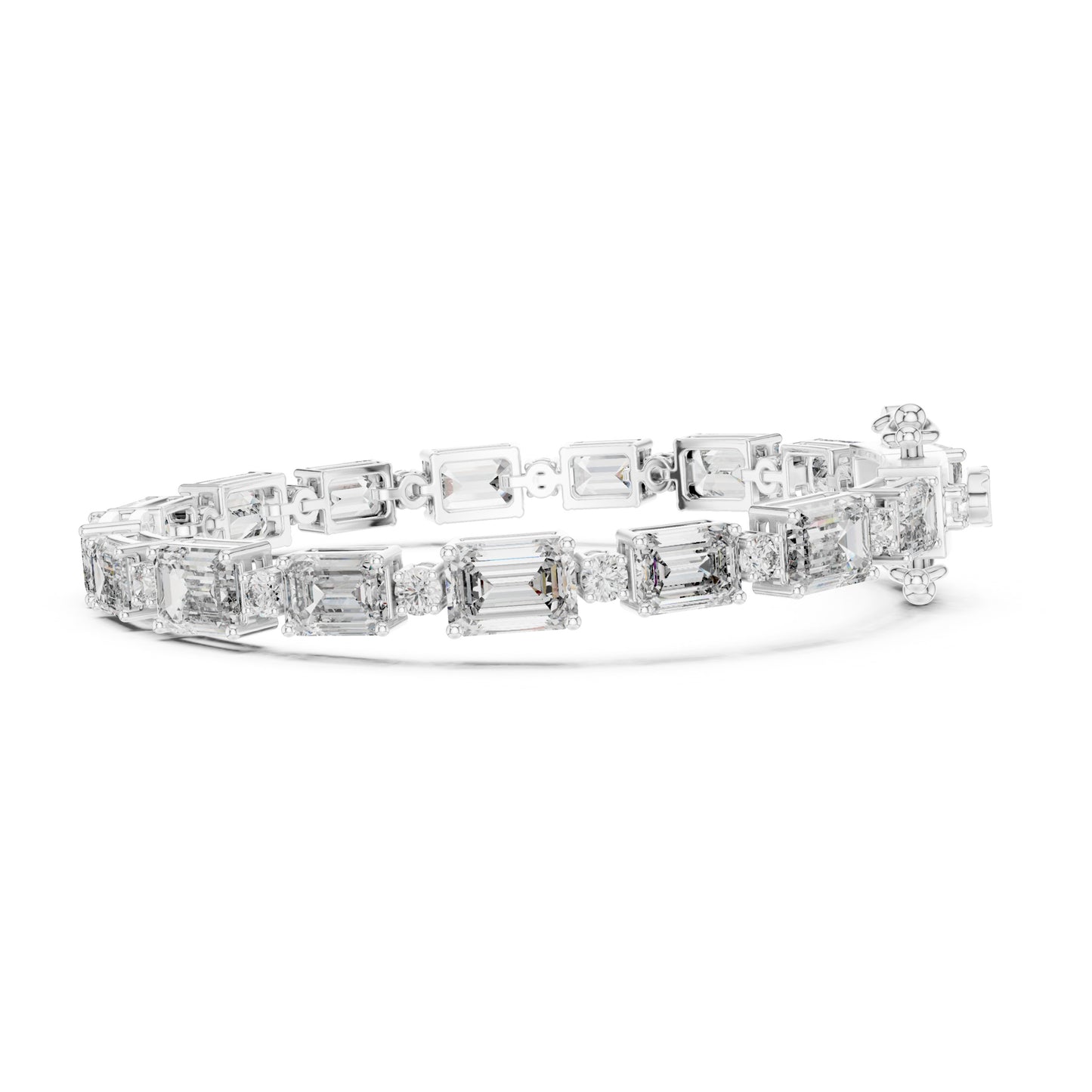 Vera 12 Carat Emerald Lab Grown Diamond Collet Tennis Bracelet