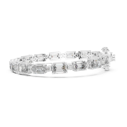Vera 12 Carat Emerald Lab Grown Diamond Collet Tennis Bracelet