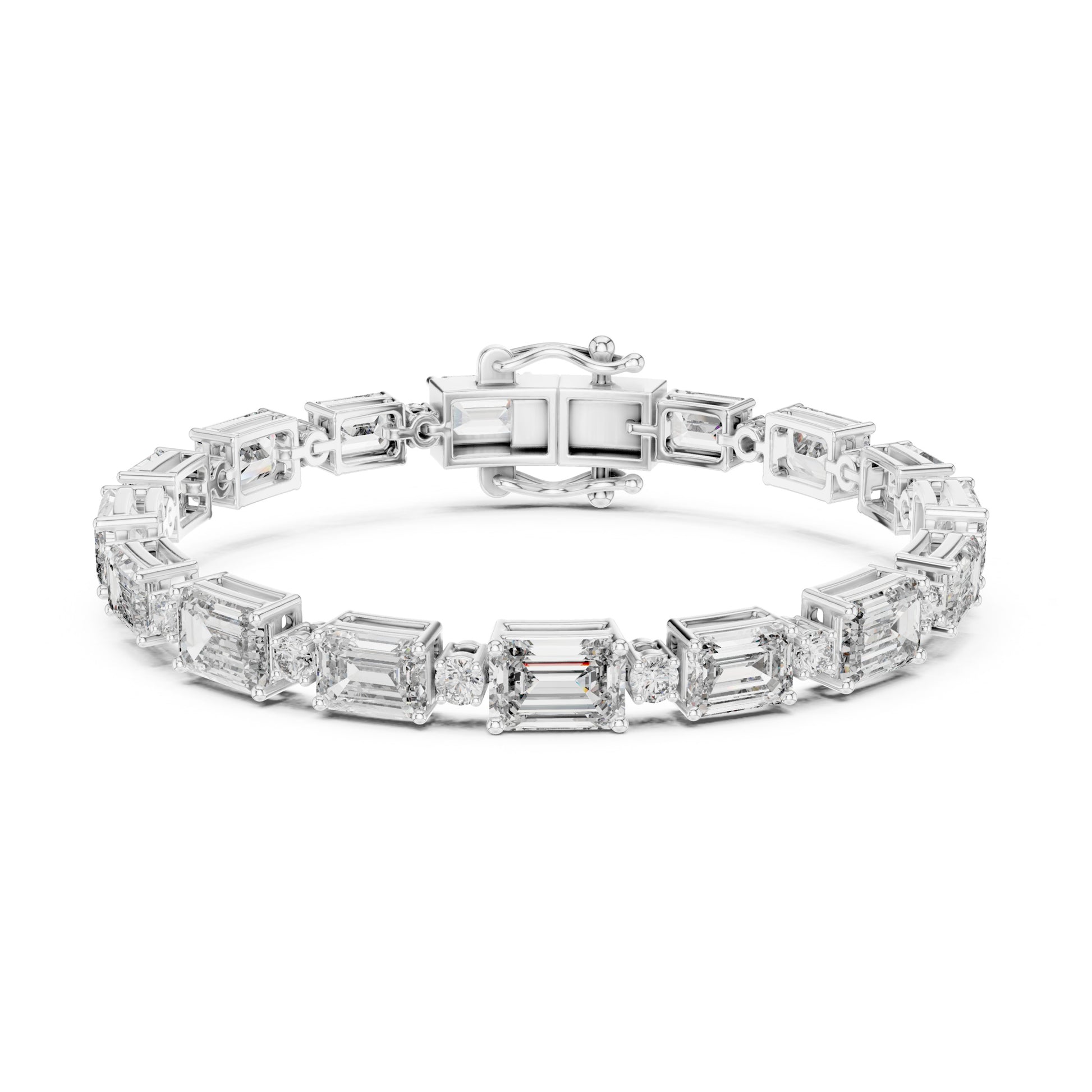 Vera 12 Carat Emerald Lab Grown Diamond Collet Tennis Bracelet