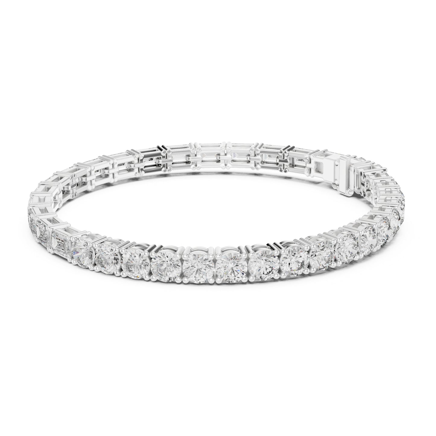 Vera 12 Carat Round Lab Grown Diamond Tennis Bracelet