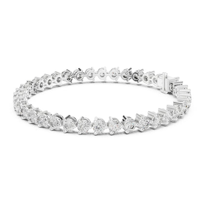 Aurora 8 Carat Round Lab Grown Diamond Bezel Tennis Bracelet