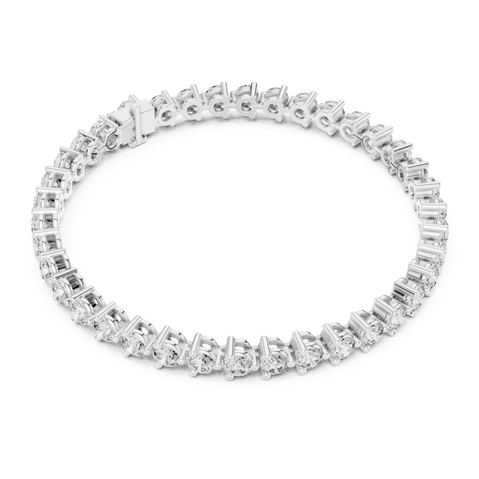 Aurora 8 Carat Round Lab Grown Diamond Bezel Tennis Bracelet