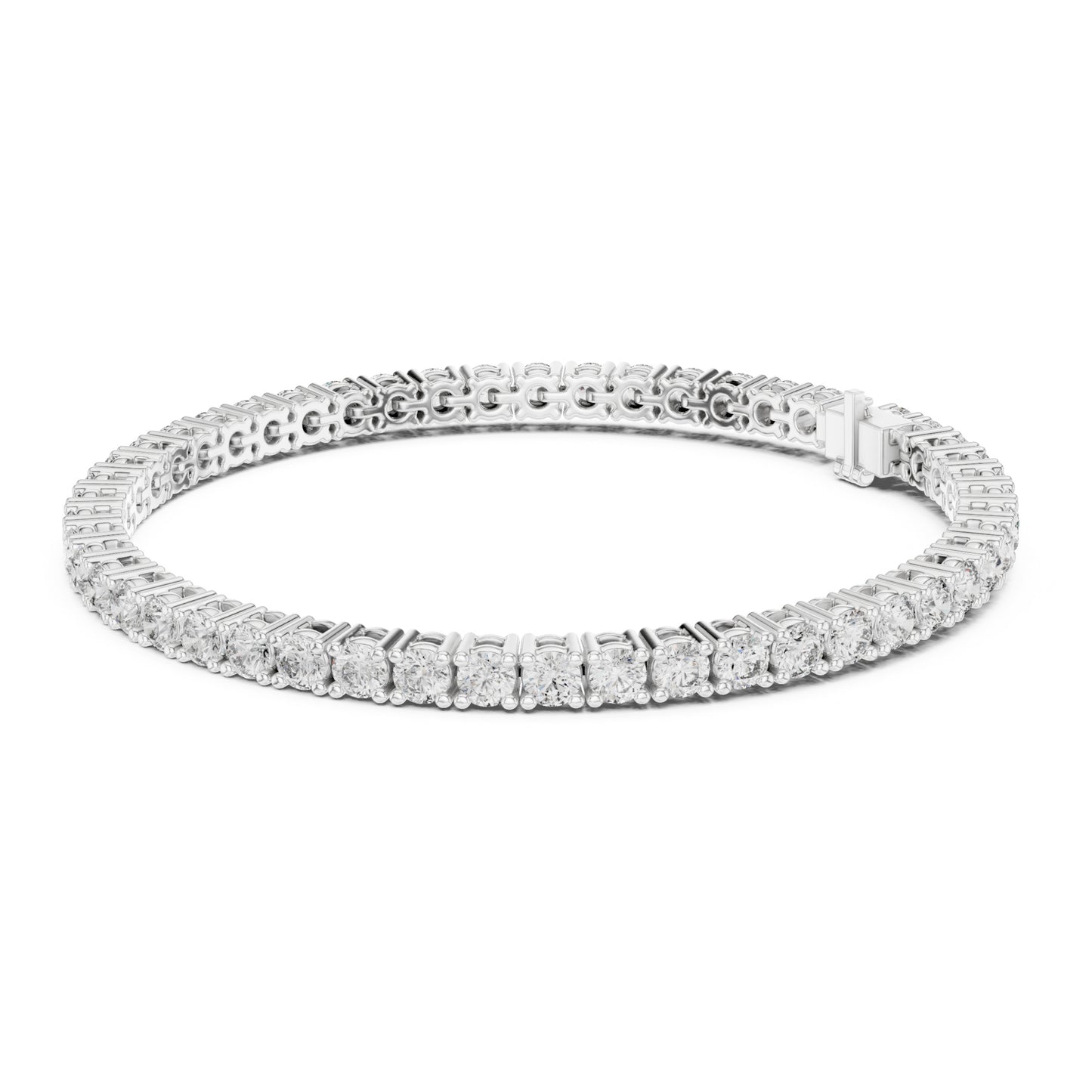 Aurora 7 Carat Round Lab Grown Diamond Collet Tennis Bracelet