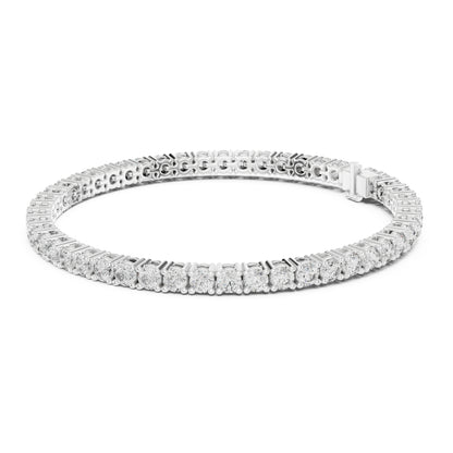 Aurora 7 Carat Round Lab Grown Diamond Collet Tennis Bracelet