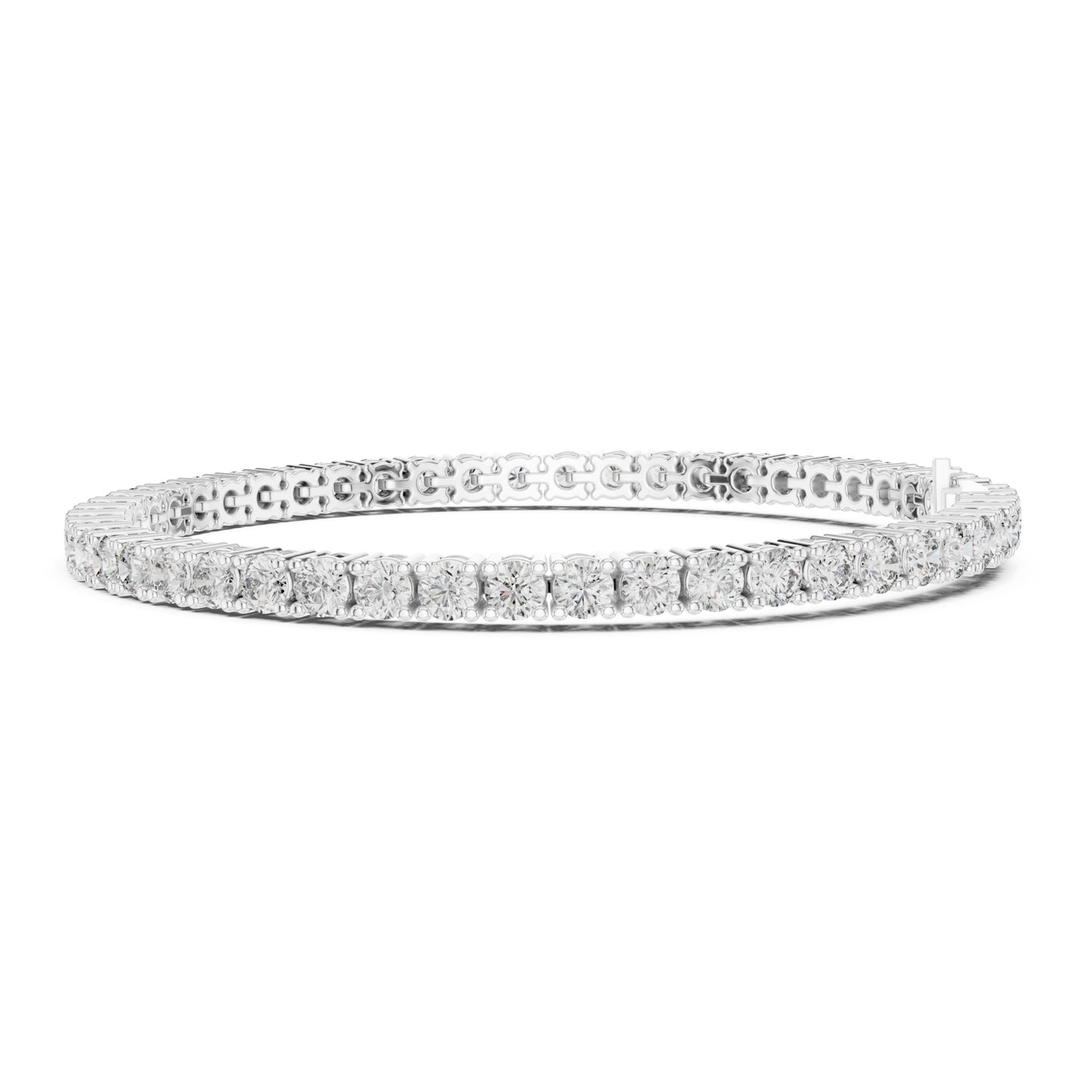Aurora 7 Carat Round Lab Grown Diamond Collet Tennis Bracelet
