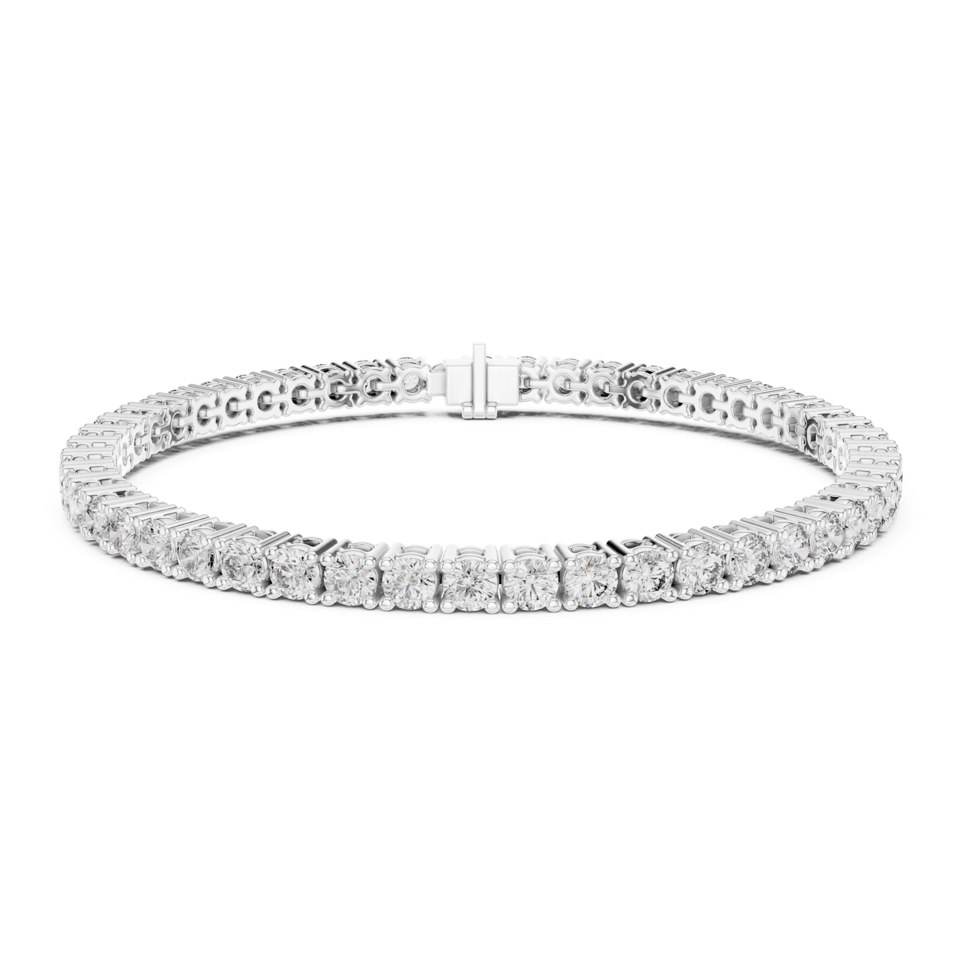 Aurora 7 Carat Round Lab Grown Diamond Collet Tennis Bracelet