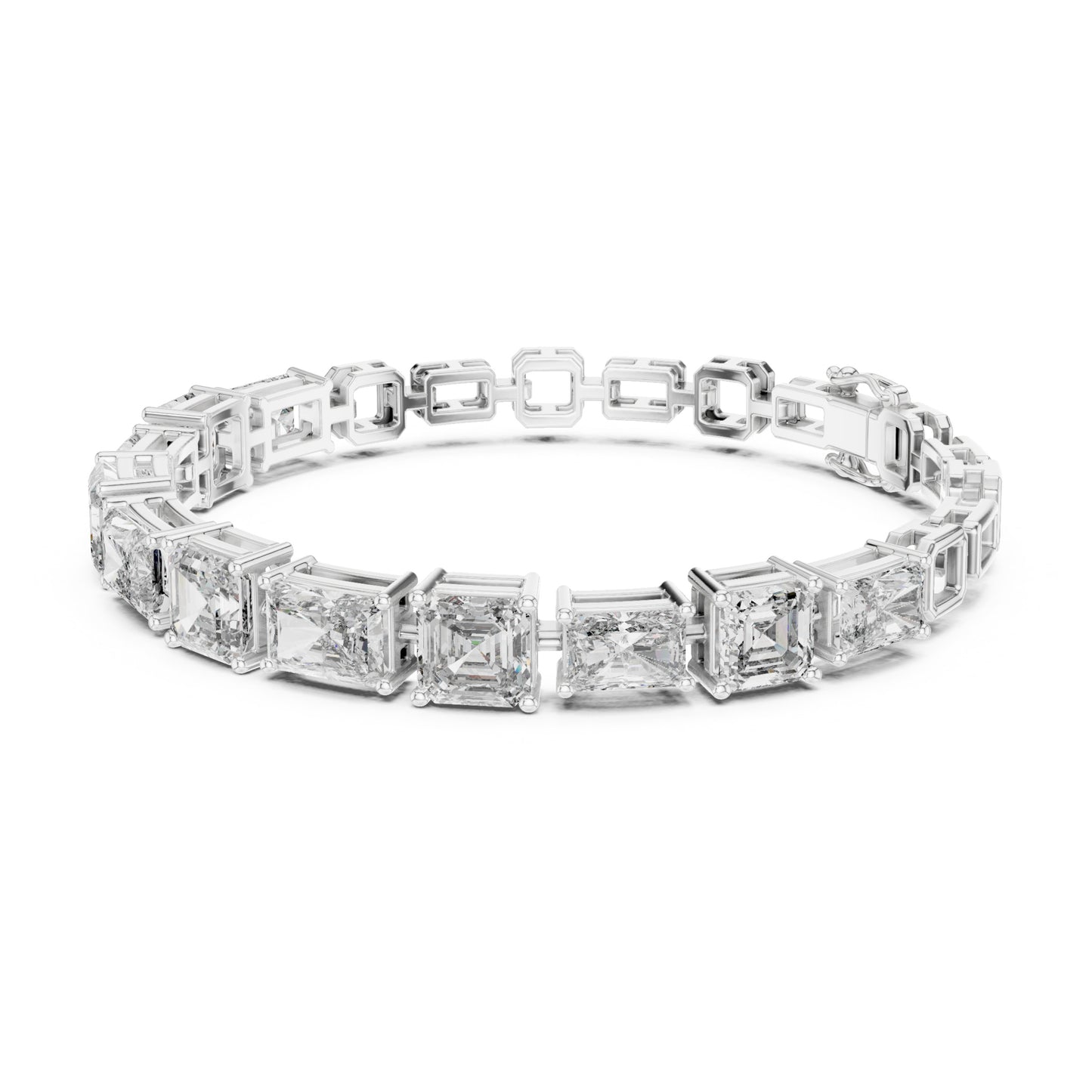 Vera 12 Carat Radiant Lab Grown Diamond Collet Tennis Bracelet