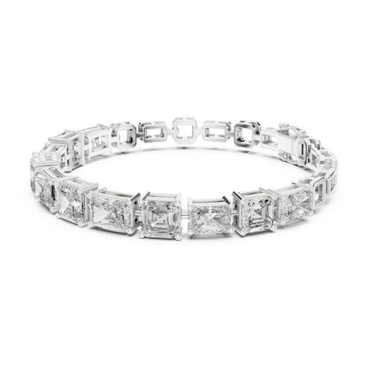 Vera 12 Carat Radiant Lab Grown Diamond Collet Tennis Bracelet