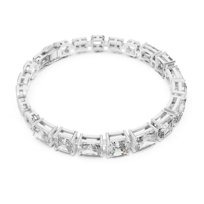 Vera 12 Carat Radiant Lab Grown Diamond Collet Tennis Bracelet