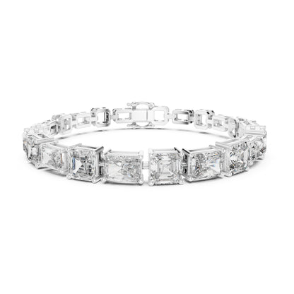 Vera 12 Carat Radiant Lab Grown Diamond Collet Tennis Bracelet