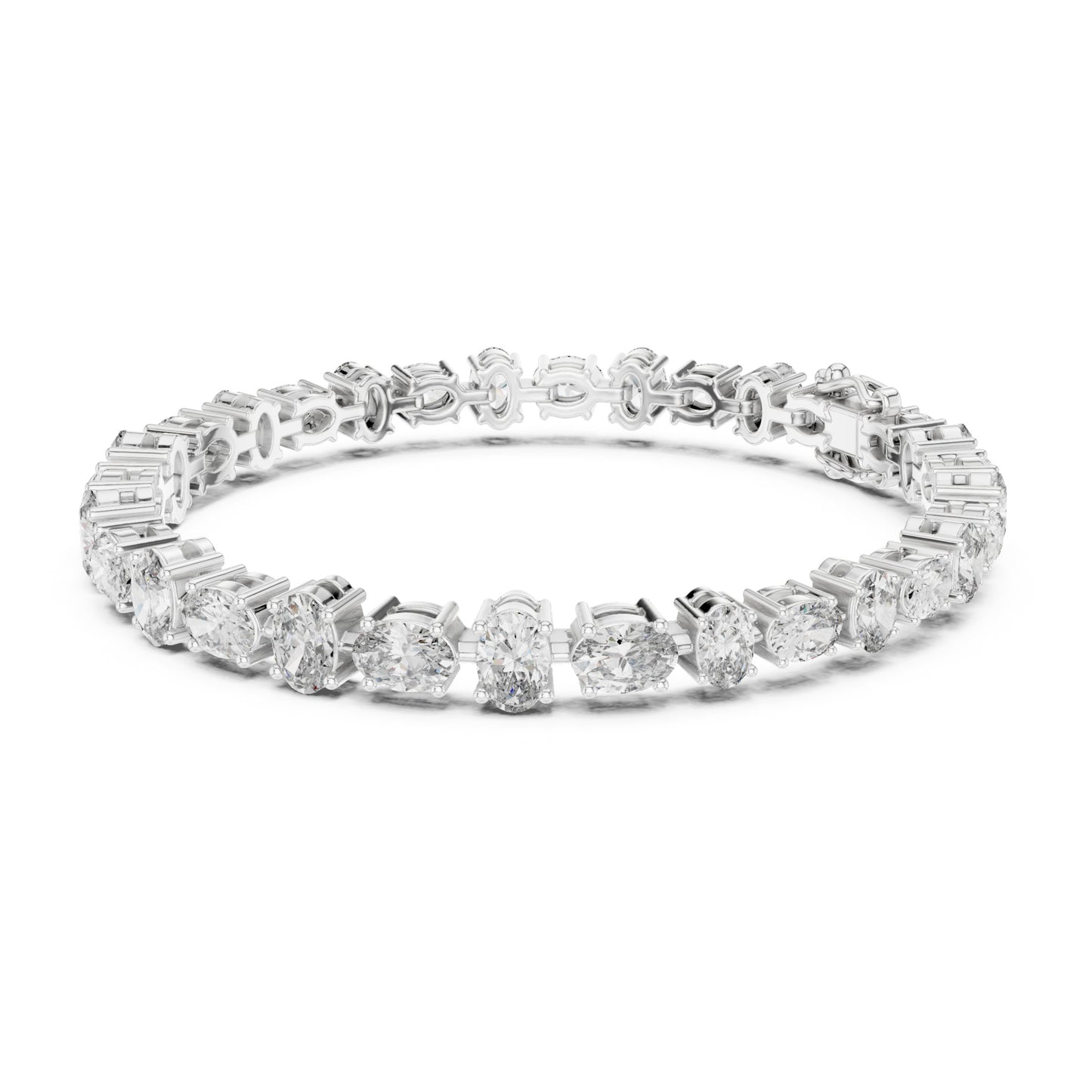Aurora 8 Carat Oval Lab Grown Diamond Tennis Bracelet