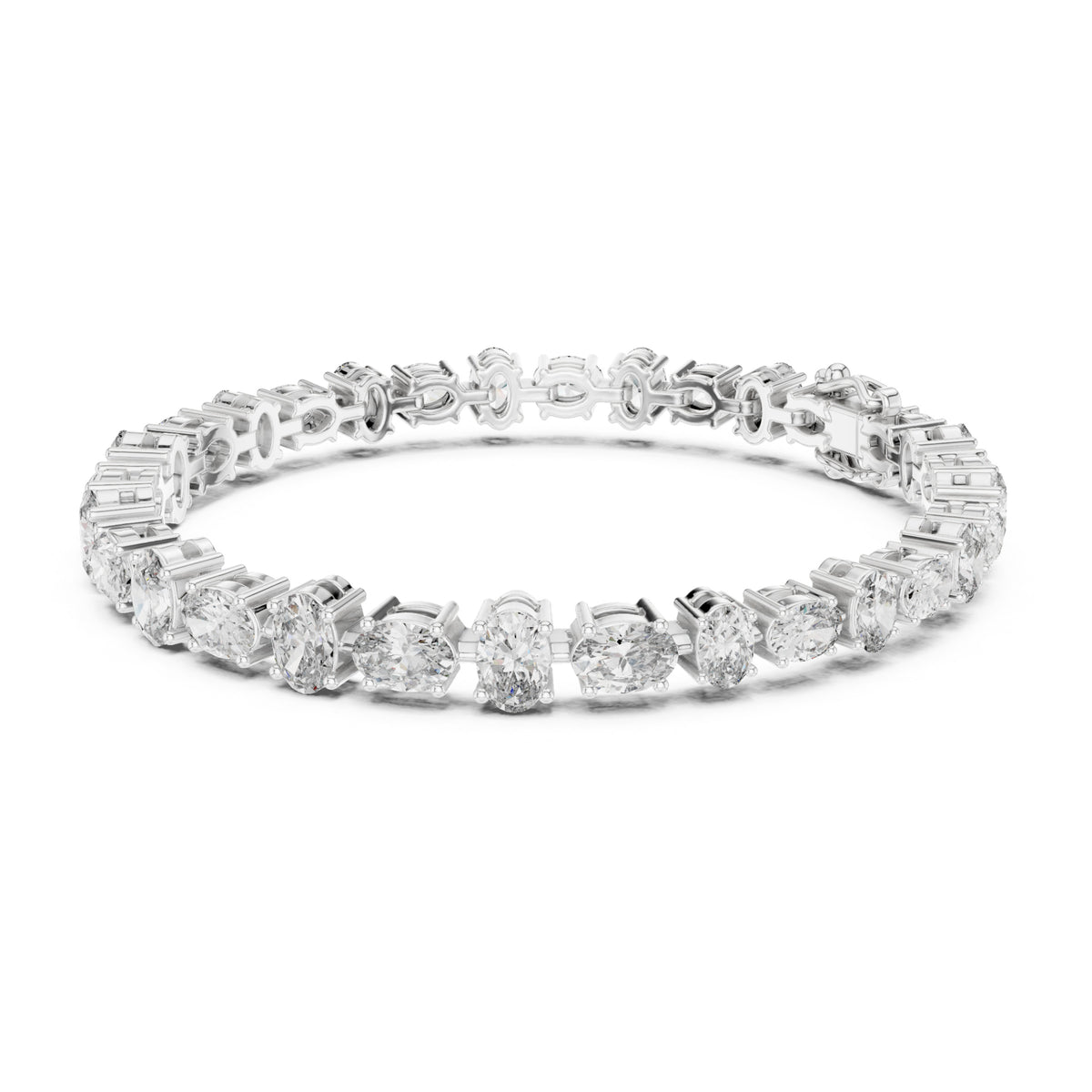 Aurora 8 Carat Oval Lab Grown Diamond Tennis Bracelet