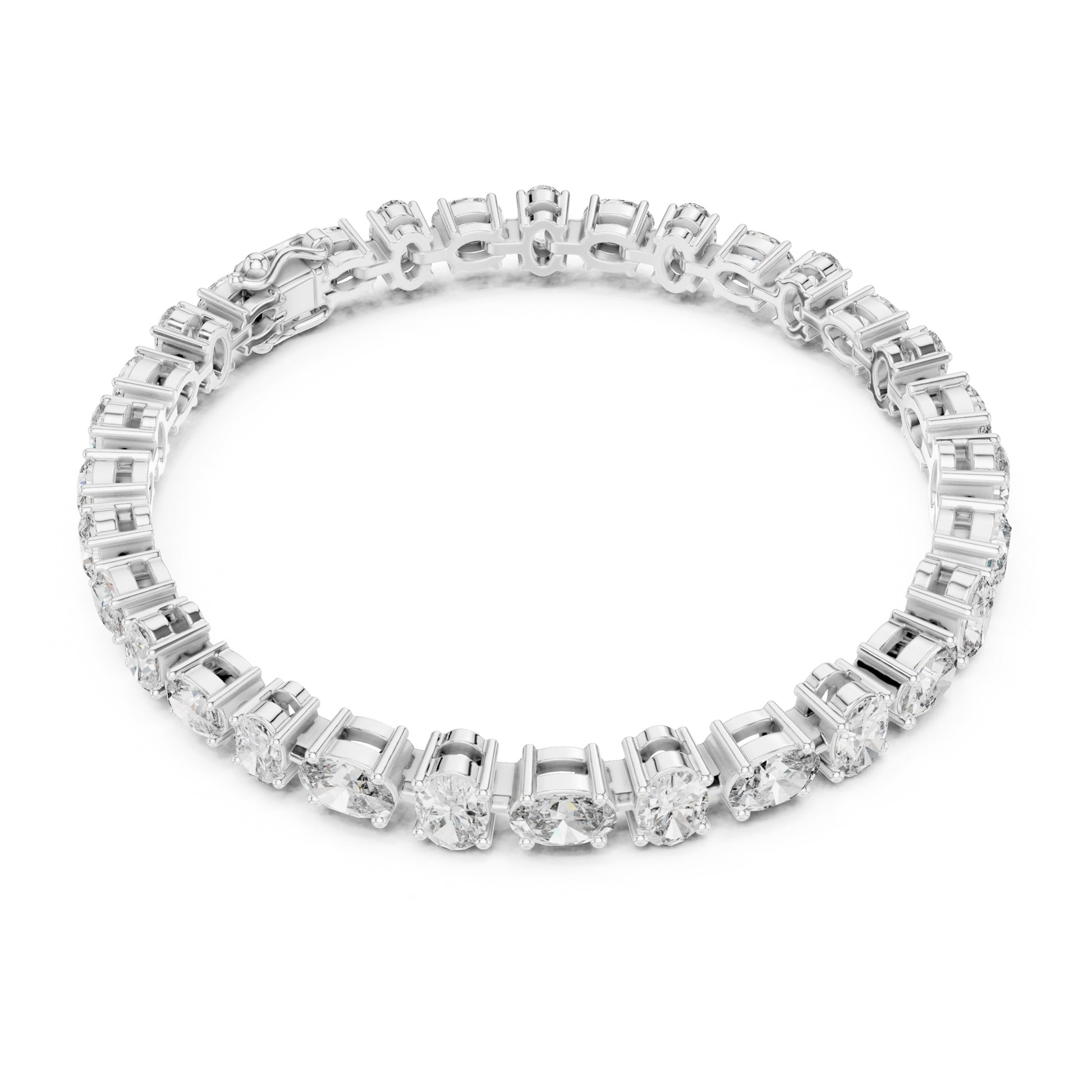 Aurora 8 Carat Oval Lab Grown Diamond Tennis Bracelet