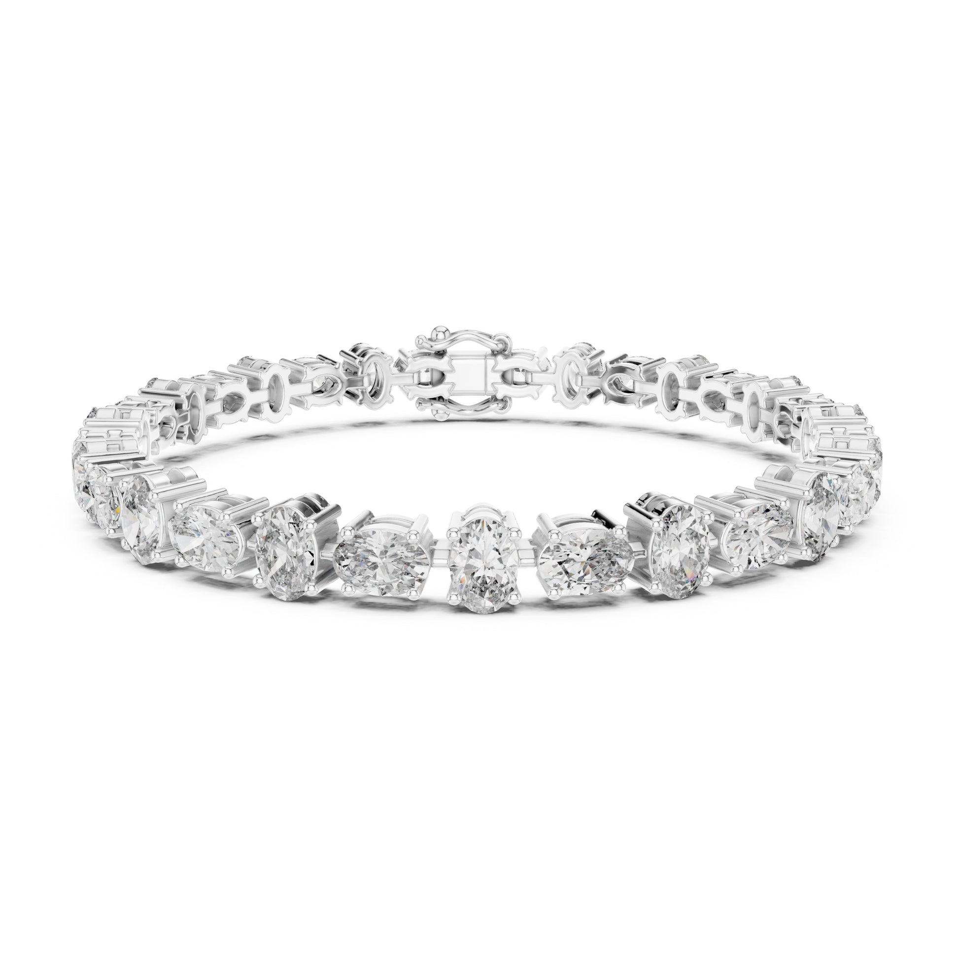Aurora 8 Carat Oval Lab Grown Diamond Tennis Bracelet