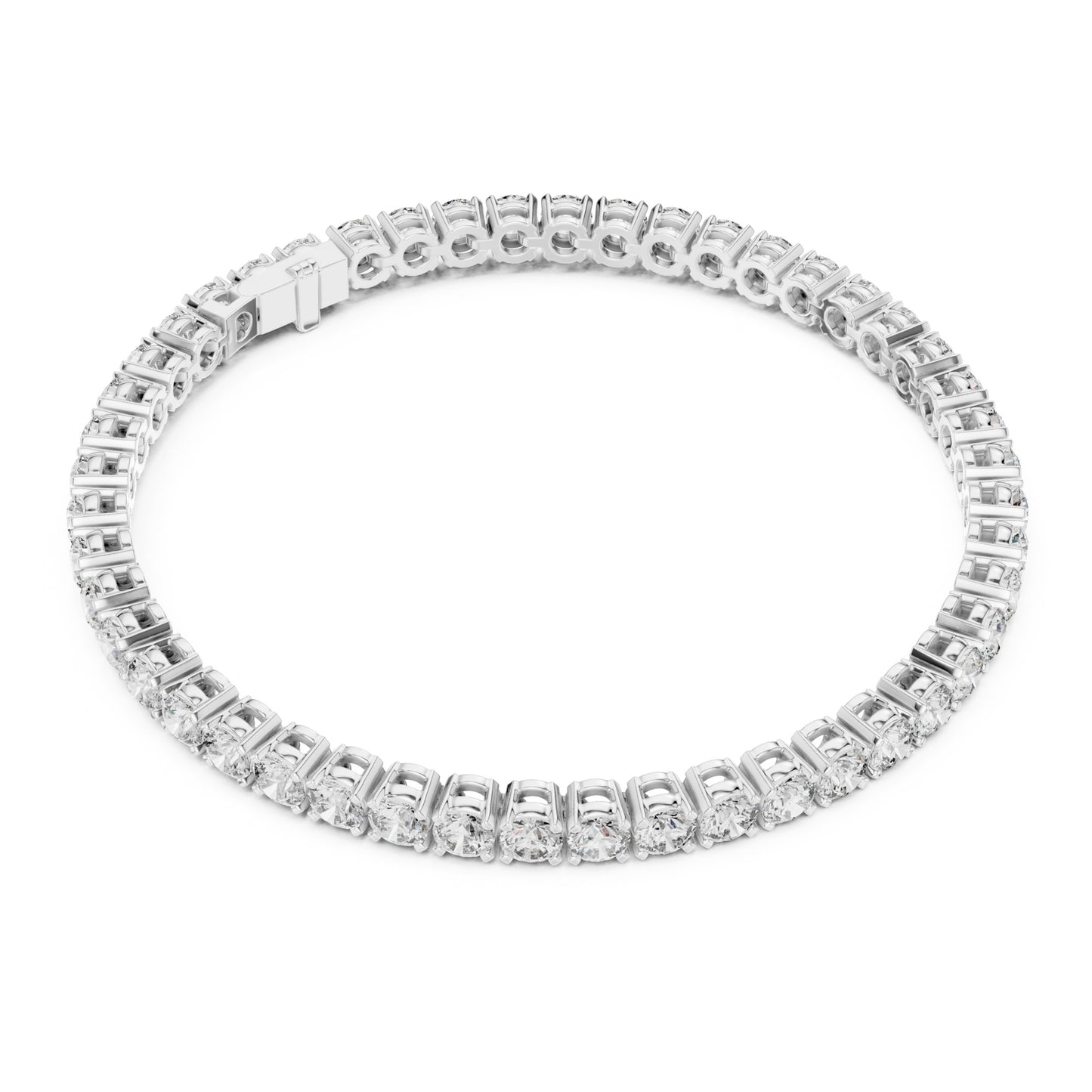 Aurora 7 Carat Round Lab Grown Diamond Double Row Tennis Bracelet