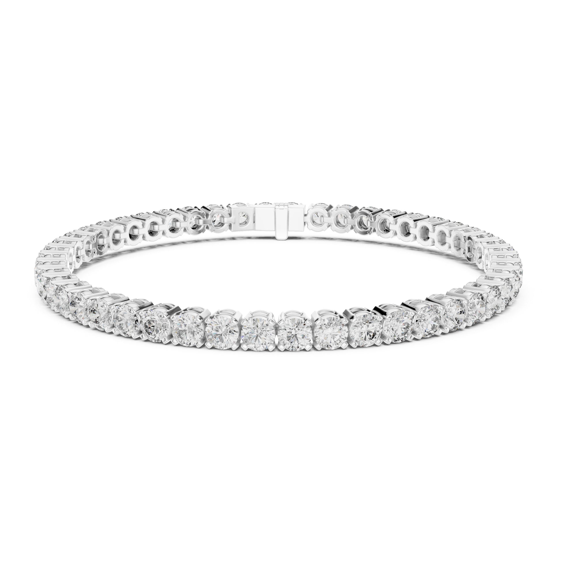 Aurora 7 Carat Round Lab Grown Diamond Double Row Tennis Bracelet