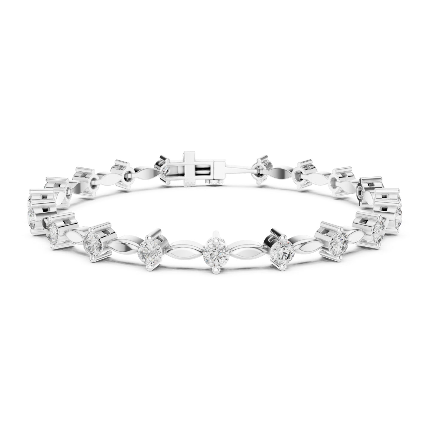 Isla 2 Carat Round Lab Grown Diamond Station Bracelet
