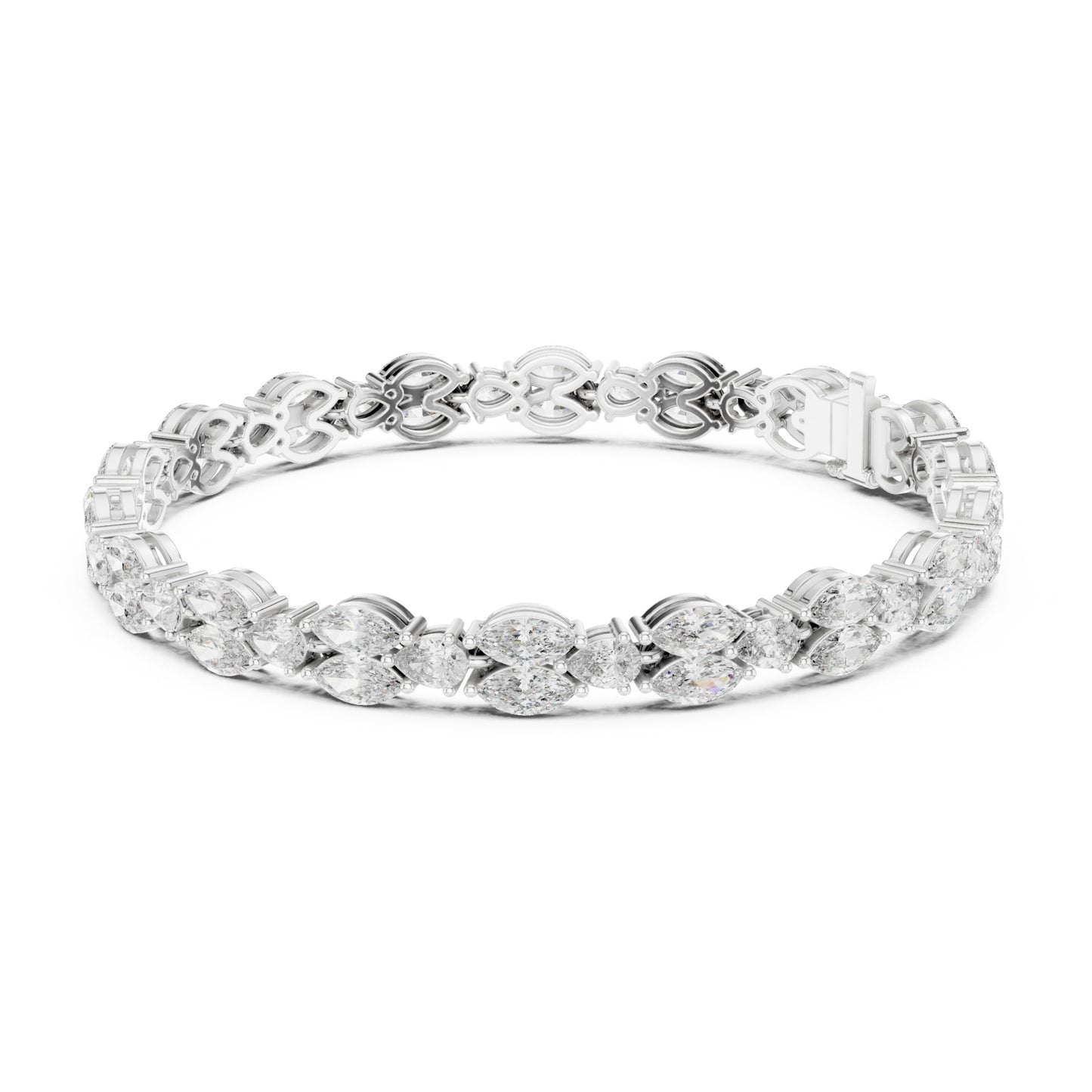 Aurora 10 Carat Marquise Lab Grown Diamond Tennis Bracelet