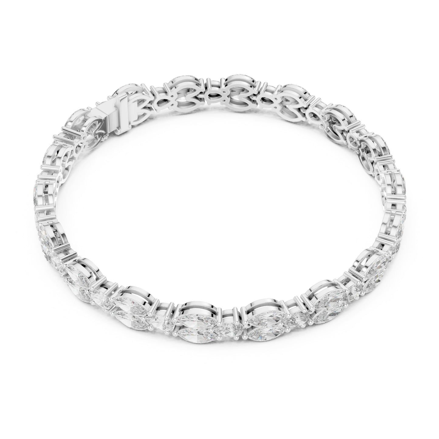 Aurora 10 Carat Marquise Lab Grown Diamond Tennis Bracelet