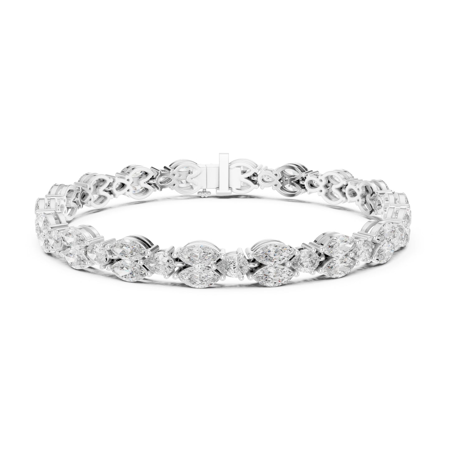 Aurora 10 Carat Marquise Lab Grown Diamond Tennis Bracelet