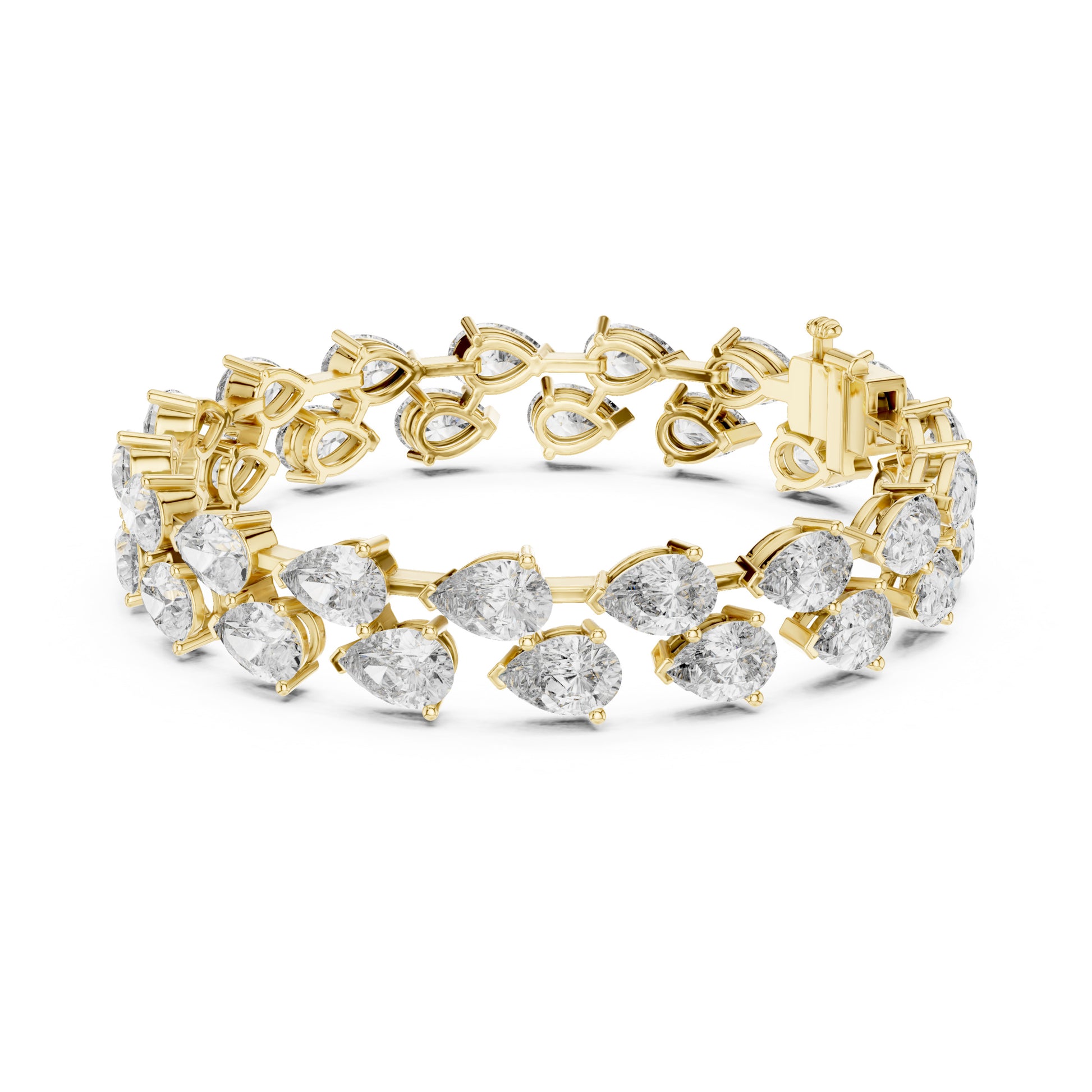 Aurora 25 Carat Pear Lab Grown Diamond Tennis Bracelet