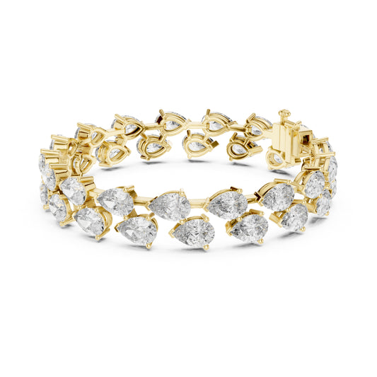 Aurora 25 Carat Pear Lab Grown Diamond Tennis Bracelet