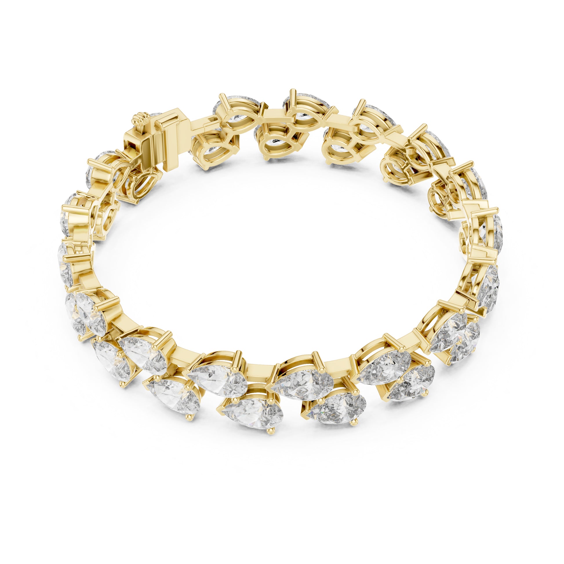 Aurora 25 Carat Pear Lab Grown Diamond Tennis Bracelet