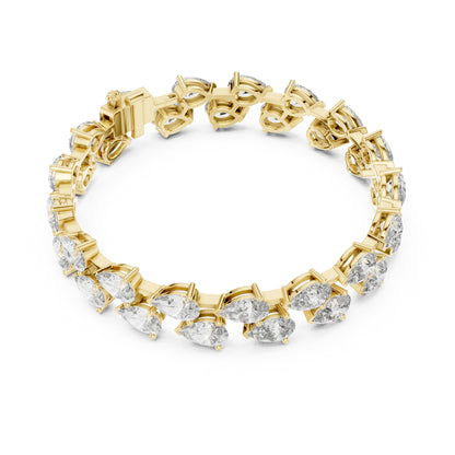 Aurora 25 Carat Pear Lab Grown Diamond Tennis Bracelet