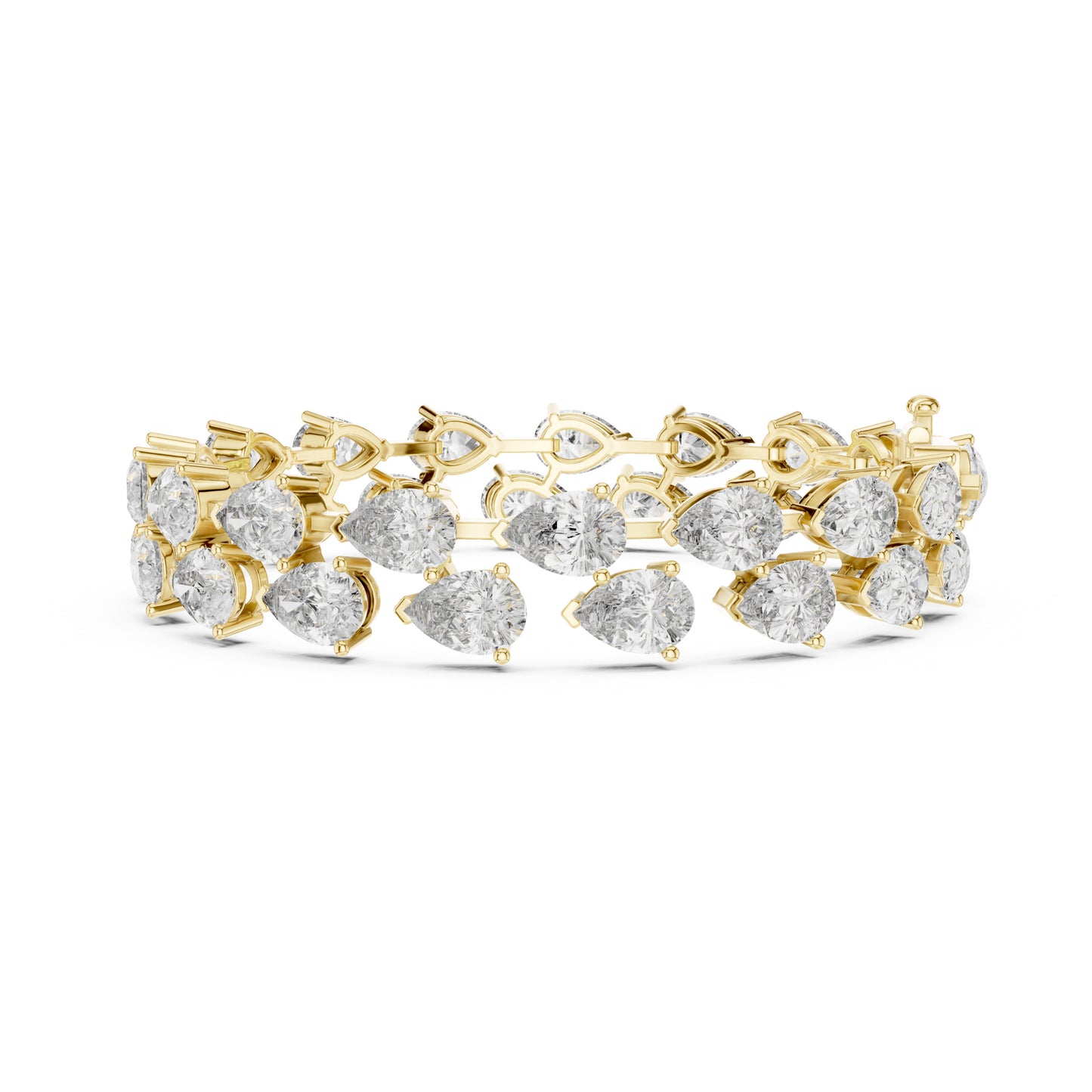 Aurora 25 Carat Pear Lab Grown Diamond Tennis Bracelet