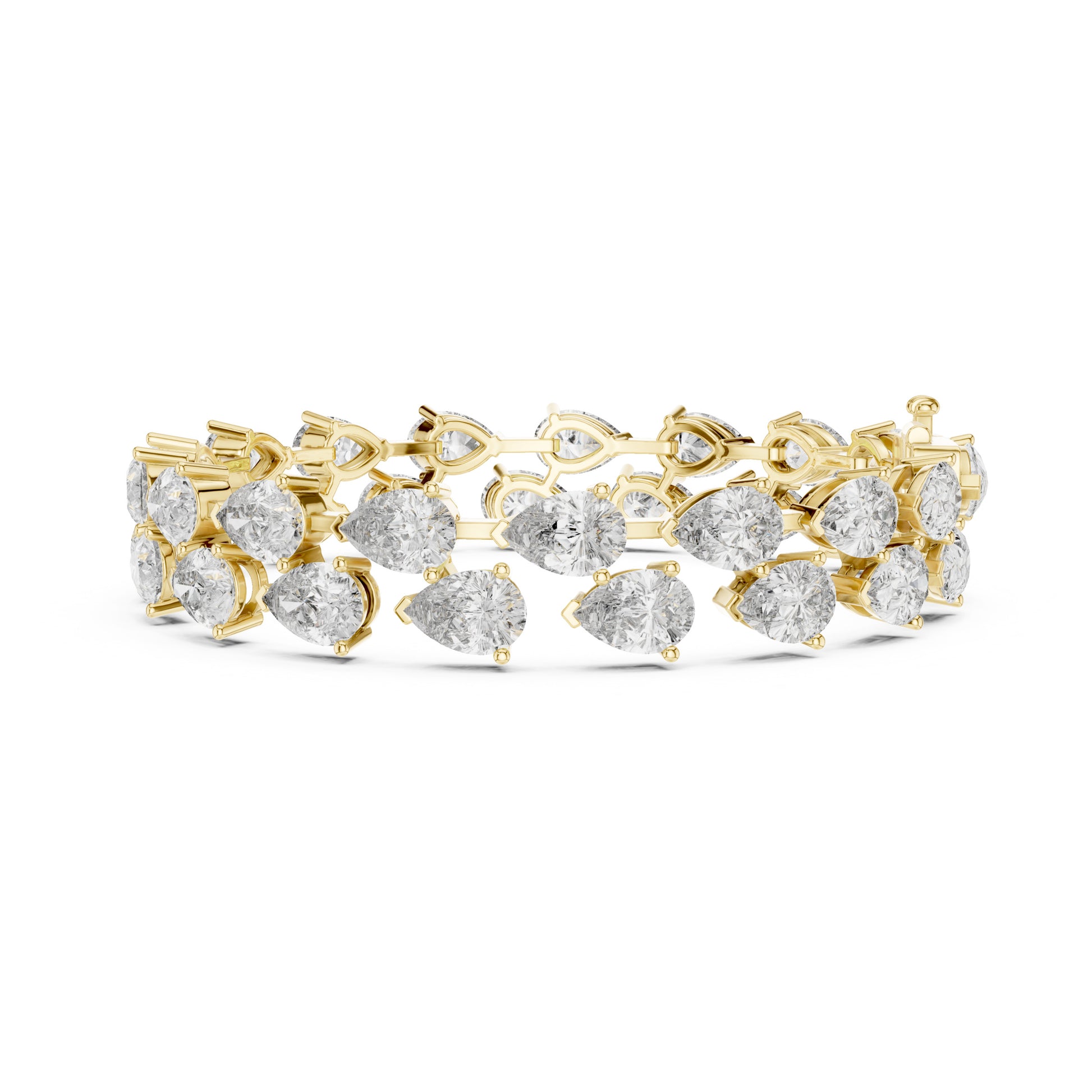 Aurora 25 Carat Pear Lab Grown Diamond Tennis Bracelet