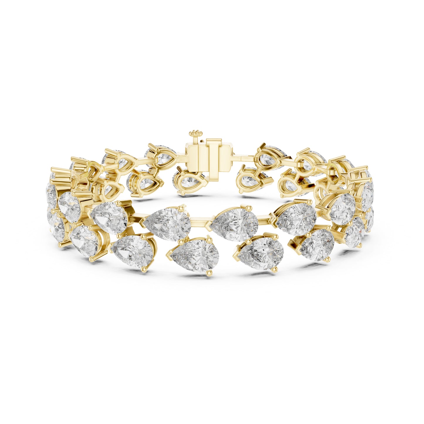 Aurora 25 Carat Pear Lab Grown Diamond Tennis Bracelet