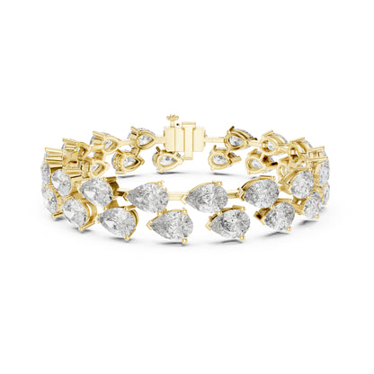 Aurora 25 Carat Pear Lab Grown Diamond Tennis Bracelet
