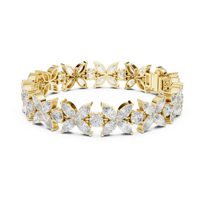 Flora 15 Carat Round Lab Grown Diamond Tennis Bracelet