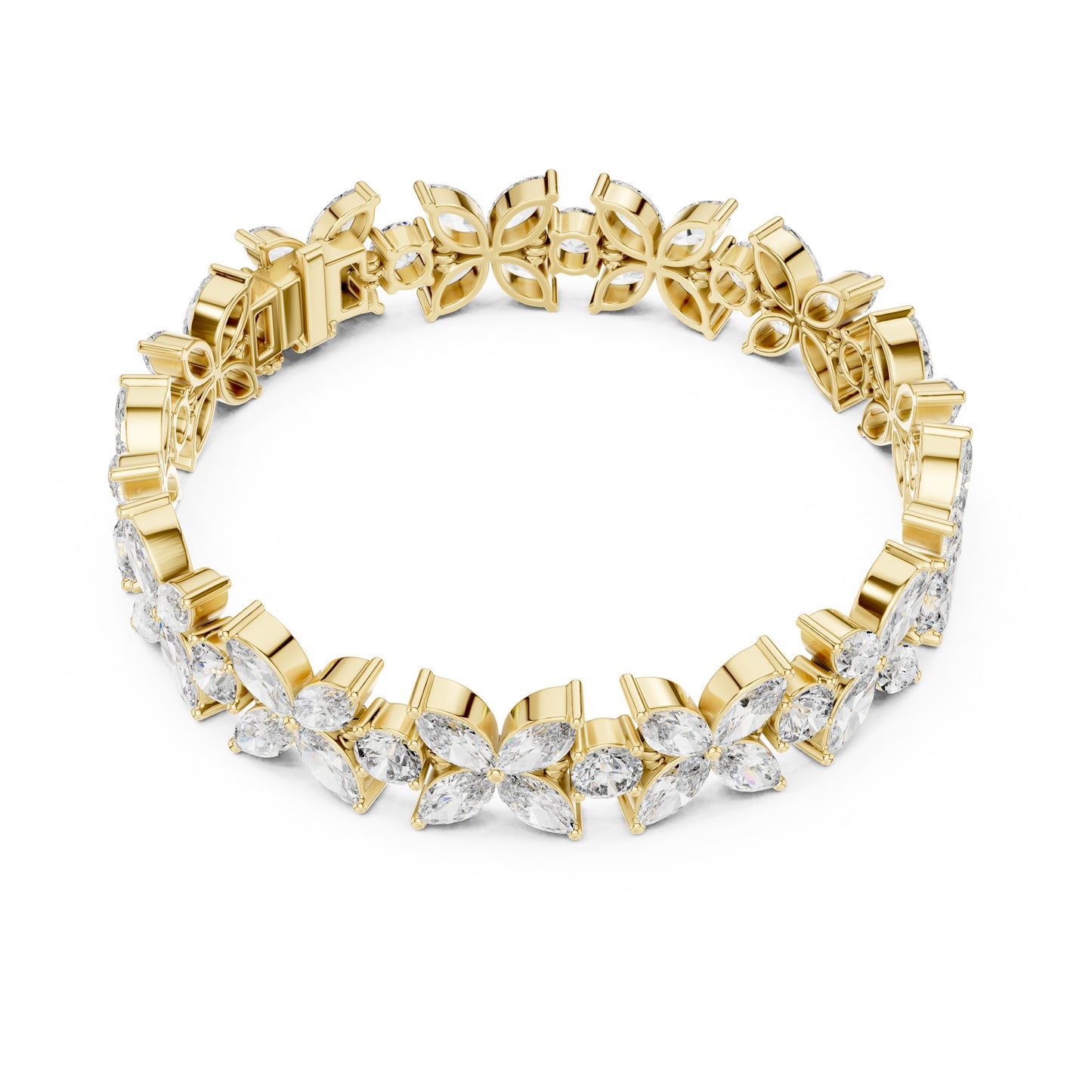 Flora 15 Carat Round Lab Grown Diamond Tennis Bracelet