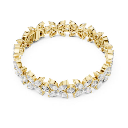Flora 15 Carat Round Lab Grown Diamond Tennis Bracelet