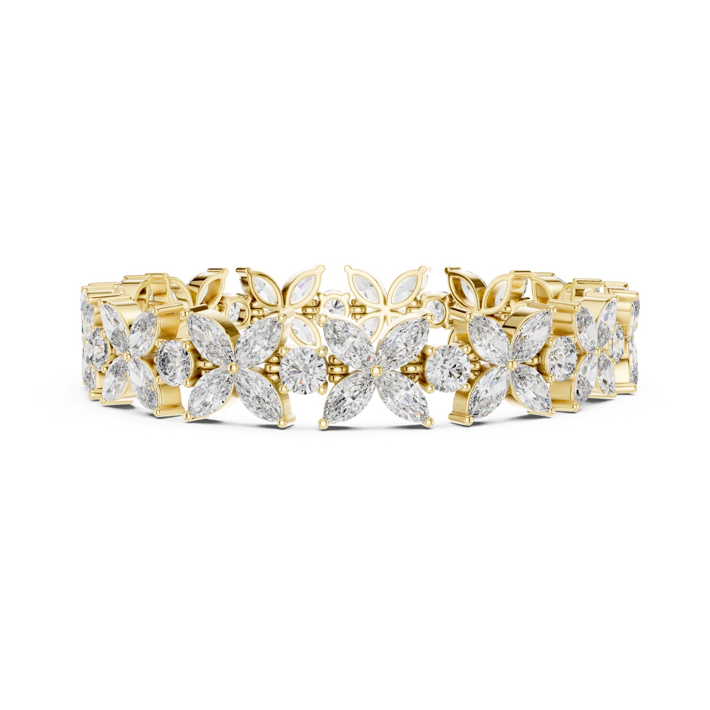 Flora 15 Carat Round Lab Grown Diamond Tennis Bracelet