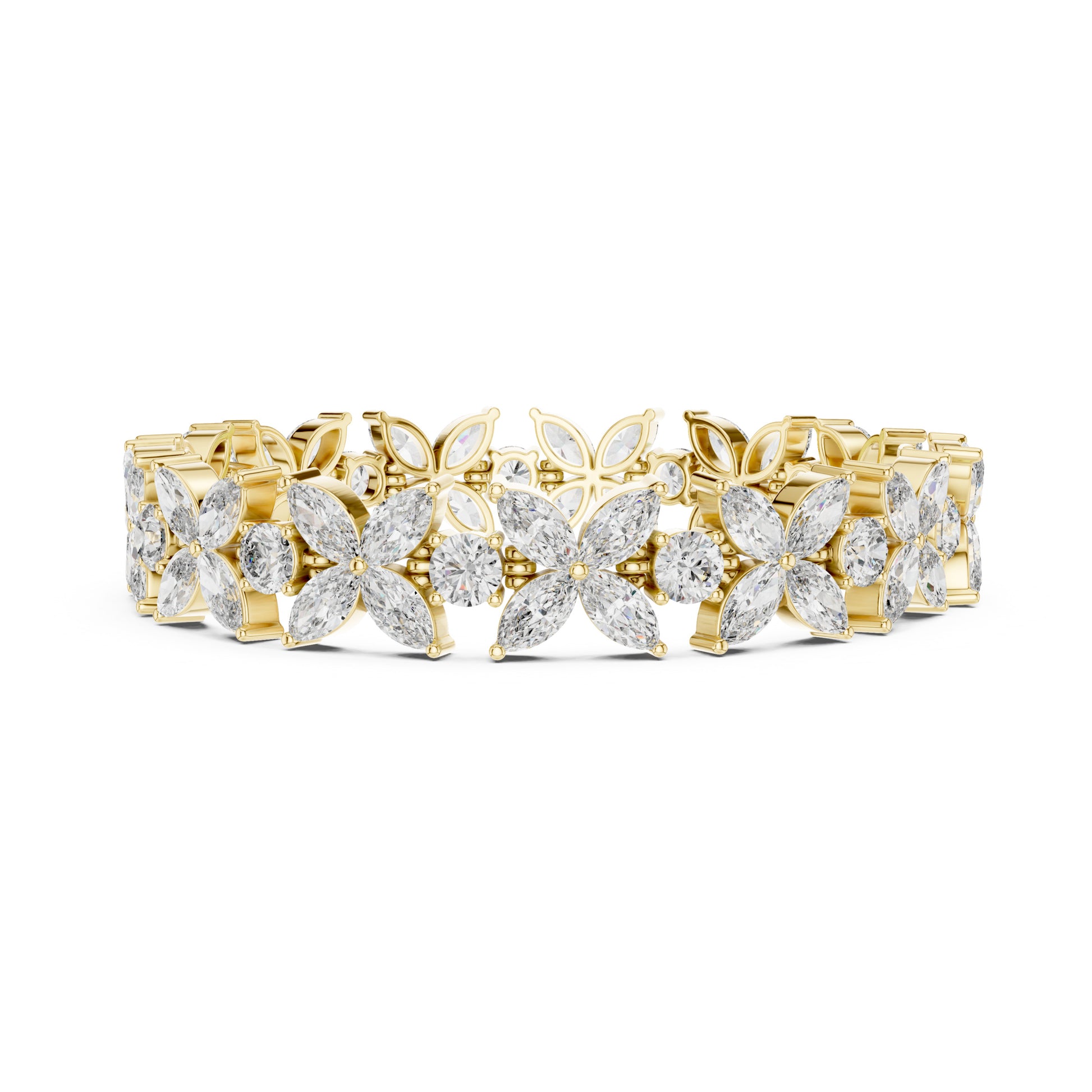 Flora 15 Carat Round Lab Grown Diamond Tennis Bracelet
