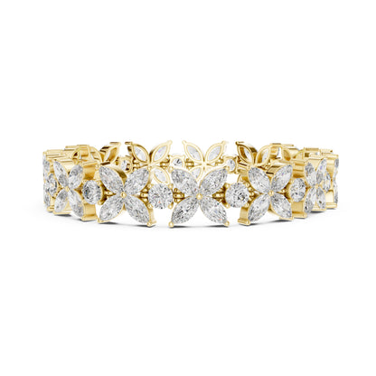 Flora 15 Carat Round Lab Grown Diamond Tennis Bracelet