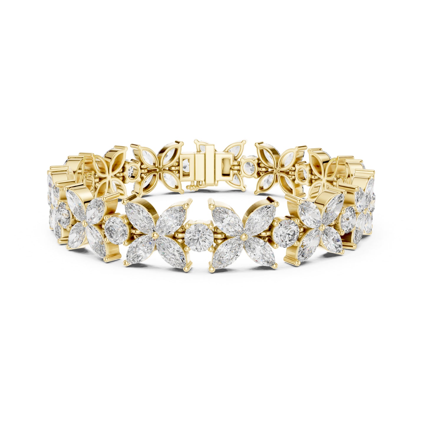 Flora 15 Carat Round Lab Grown Diamond Tennis Bracelet